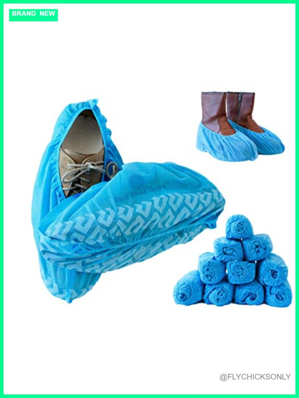 Disposable Non-Slip Shoe Covers Booties 100 Pack Water Resistant Protectors